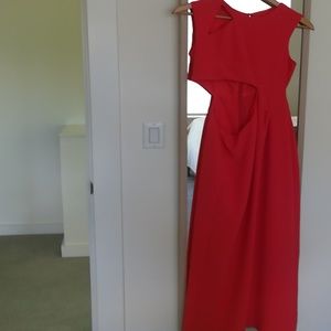 Long, crepe gown w/cut outs